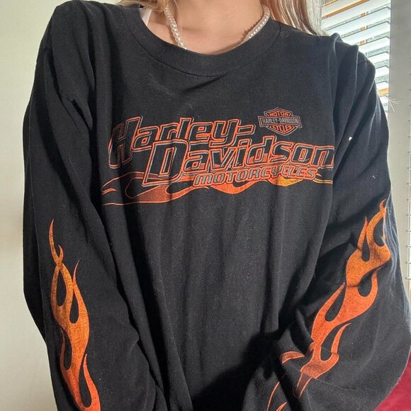 Vintage Harley-Davidson Flame Long Sleeve – Made in USA (L) - Picture 2 of 6